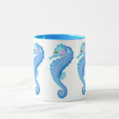 青いタツノオトシゴのコーヒー・マグ マグカップ (中央)