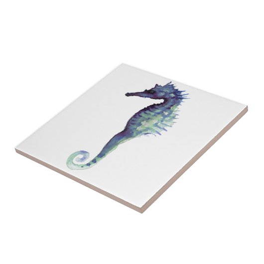 青いタツノオトシゴのデザインの航海のな大洋性のタツノオトシゴ タイル (側面)