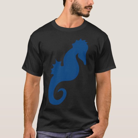 青いタツノオトシゴ Tシャツ (正面)