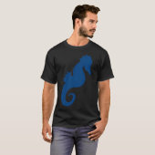 青いタツノオトシゴ Tシャツ (正面フル)