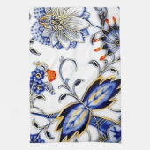 青いタマネギのヴィンテージの中国のプレートパターン キッチンタオル (縦)