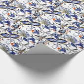 青いタマネギのヴィンテージの中国のプレートパターン ラッピングペーパー (角)