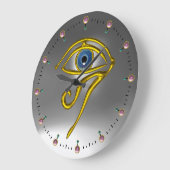 青いタリスマン、ホワイトグレー ラージ壁時計 (傾斜)