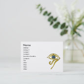 青いタリスマン/金ゴールドホルスアイディヴィニティホワイト 名刺 (スタンド正面)