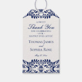 青いタレヴェラ・タイルを使ったフィエスタ・ウェディング・パーティーのギフト ギフトタグ (正面)