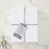 青いタレヴェラ・タイルを使ったフィエスタ・ウェディング・パーティーのギフト ギフトタグ (より糸付き)