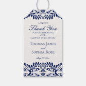 青いタレヴェラ・タイルを使ったフィエスタ・ウェディング・パーティーのギフト ギフトタグ (裏面)