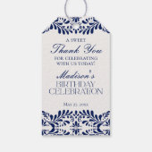 青いタレヴェラ・タイルを使ったフィエスタ・バースデー・パーティーのお土産 ギフトタグ (裏面)