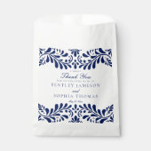 青いタレヴェラ・タイル スペイン風祭り ウェディング デザート フェイバーバッグ (正面)