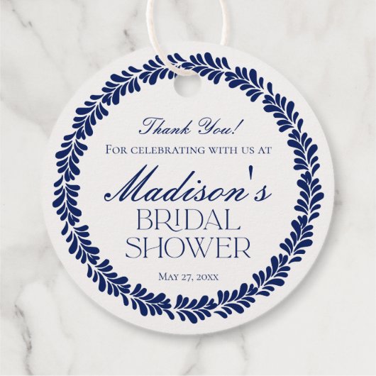 青いタレヴェラ・タイル スペイン風祭り ブライダルシャワー フェイバータグ (裏面)