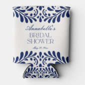 青いタレヴェラ・タイル スペイン風祭り ブライダルシャワー 缶クーラー (正面)