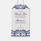 青いタレヴェラ・タイル スペイン風祭り 洗礼記念品 ギフトタグ (正面)