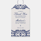 青いタレヴェラ・タイル スペイン風祭り 洗礼記念品 ギフトタグ (裏面)