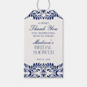 青いタレヴェラ・タイル・フィエスタ ブライダルシャワー・ギフト ギフトタグ (正面)
