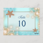 青いタンゲ結婚リンのテーブル番号 ポストカード (裏面)