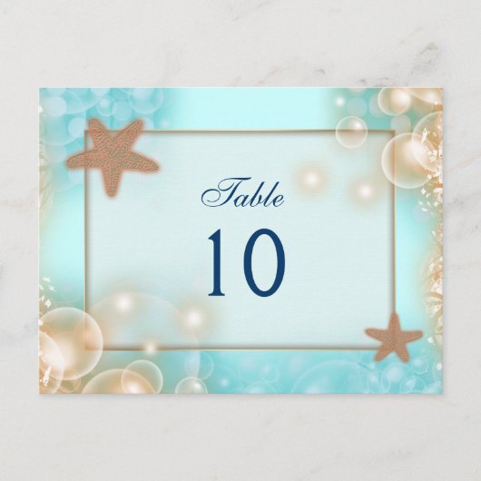 青いタンゲ結婚リンのテーブル番号 ポストカード (正面)