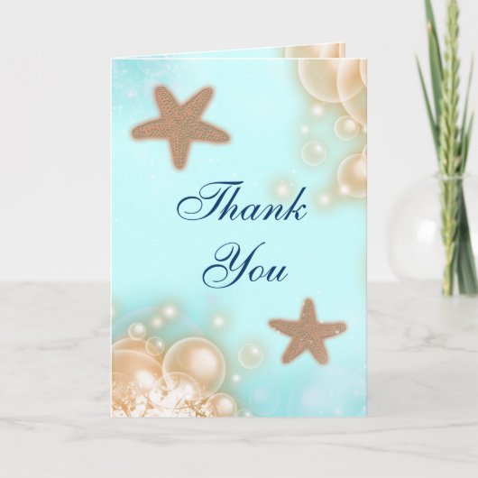 青いタンジェリンのウェディング サンクス サンキューカード (正面)