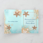 青いタンジェリンのウェディング サンクス サンキューカード (内部)