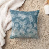 青いタンポポのプリントのクッション クッション (ブランケット)