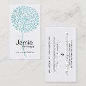 青いタンポポの花の縦の名刺 名刺 (正面/裏面)