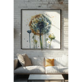 青いタンポポ吹ーンは水色 フォトプリント           