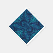 青いターコイズブルーの装飾的なナプキン スタンダードカクテルナプキン (角)