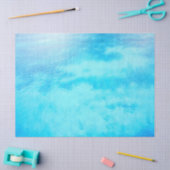 青いターコイズ渦巻カリブのき海 薄葉紙 (クラフト)