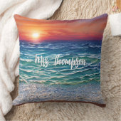 青いターコイズ クッション (ブランケット)