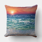 青いターコイズ クッション (正面)