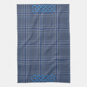 青いタータンチェックのケルト人タオル キッチンタオル (縦)