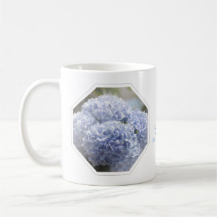 青いダイヤモンドのアジサイの花 コーヒーマグカップ