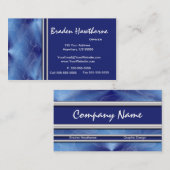 青いダイヤモンドのグラフィック・デザインの名刺2 名刺 (正面/裏面)