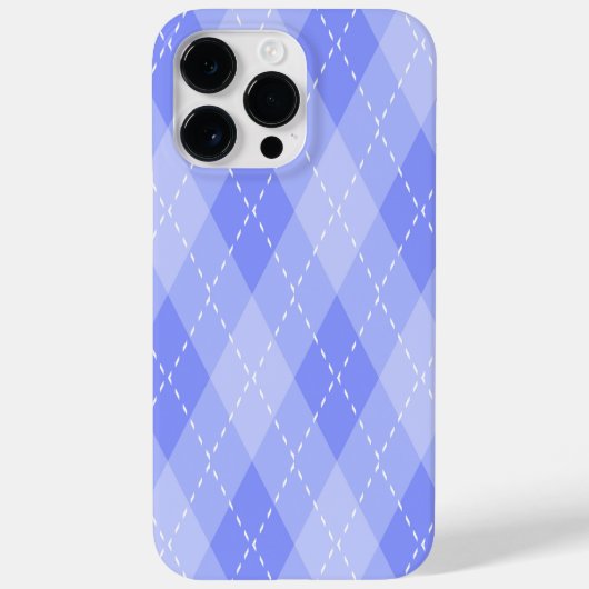 青いダイヤモンドのパタアーガイルーンの濃淡 Case-Mate iPhoneケース (裏面)