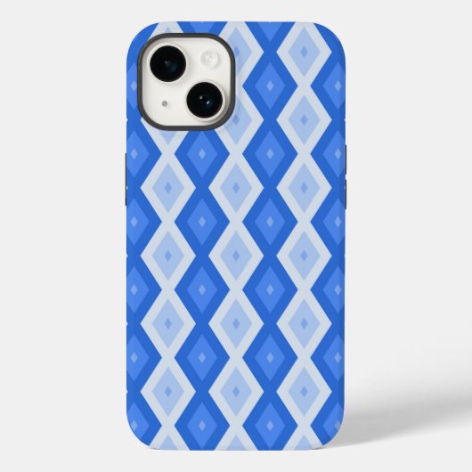 青いダイヤモンドの模様の様々な濃淡 Case-Mate iPhoneケース (裏面)