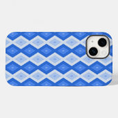 青いダイヤモンドの模様の様々な濃淡 Case-Mate iPhoneケース (裏面 (横))