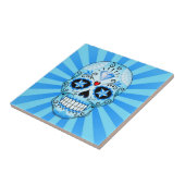 青いダイヤモンドの砂糖のスカル タイル (側面)