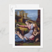 青いダイヤモンドの聖母 または ヴェールの聖母 ポストカード (正面/裏面)