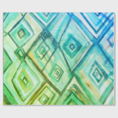 青いダイヤモンドは幾何学的な水の色のギフトラップ ラッピングペーパー (フラット)