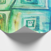 青いダイヤモンドは幾何学的な水の色のギフトラップ ラッピングペーパー (角)