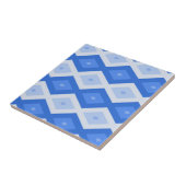 青いダイヤモンドパターンの濃淡 タイル (側面)