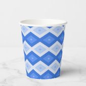 青いダイヤモンドパターンの濃淡 紙コップ (裏面)
