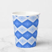 青いダイヤモンドパターンの濃淡 紙コップ (左)