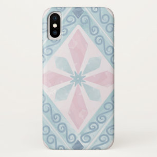 青いダイヤ柄 iPhone X ケース