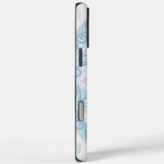 青いダイヤ柄 Case-Mate iPhoneケース (裏面 / 右)