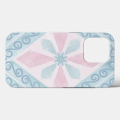 青いダイヤ柄 Case-Mate iPhoneケース (裏面 (横))