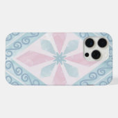 青いダイヤ柄 iPhoneケース (裏面横)