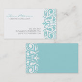 青いダマスク織の名刺 名刺 (正面/裏面)