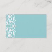 青いダマスク織の名刺 名刺 (裏面)