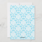 青いダマスク織の男の子の聖餐の招待状 招待状 (裏面)