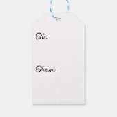 青いダマスク ギフトタグ (裏面)